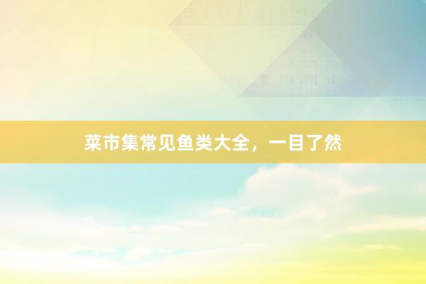 菜市集常见鱼类大全，一目了然