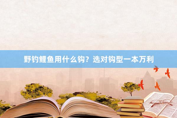 野钓鲤鱼用什么钩？选对钩型一本万利